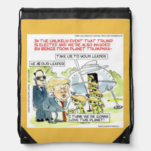 Rick London Funny Planet Trump Drawstring Backpack