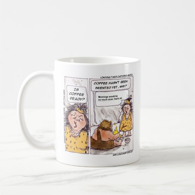 Rick London Funny Prehistoric Coffee Comic  Mug (Left)