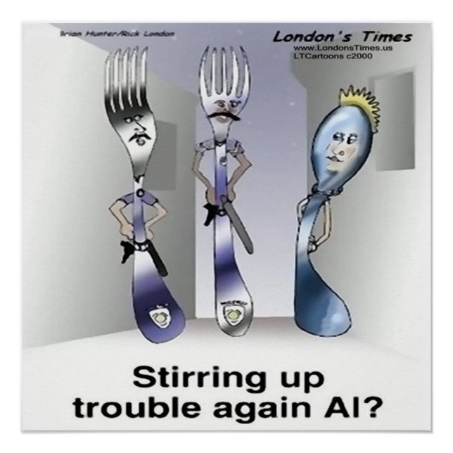 Rick London Funny Silverware Police Poster (Front)