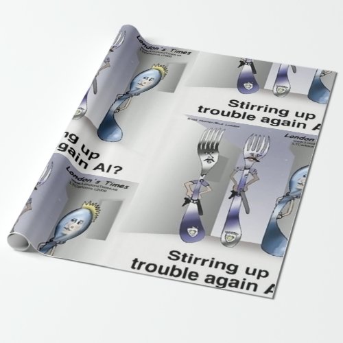 Rick London Funny Silverware Police Wrapping Paper
