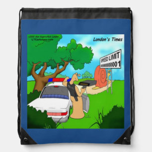 Rick London Funny Traffic Cop Drawstring Backpack