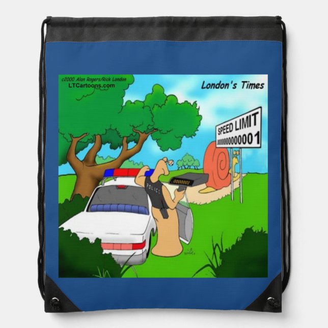 Rick London Funny Traffic Cop Drawstring Backpack (Front)