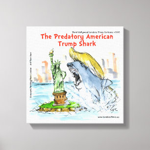Rick London Funny Trump Shark Canvas Print