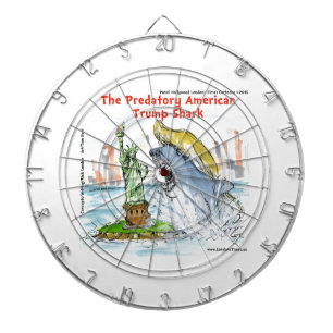 Rick London Funny Trump Shark Dartboard With Darts