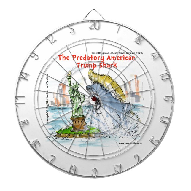 Rick London Funny Trump Shark Dartboard With Darts (Front)