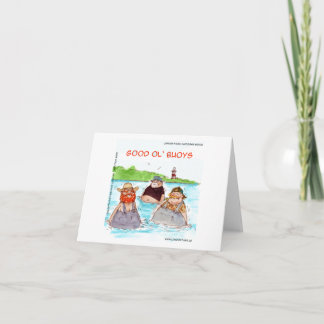 Rick London Good Ol' Buoys Funny Comic Letterpress Thank You Card