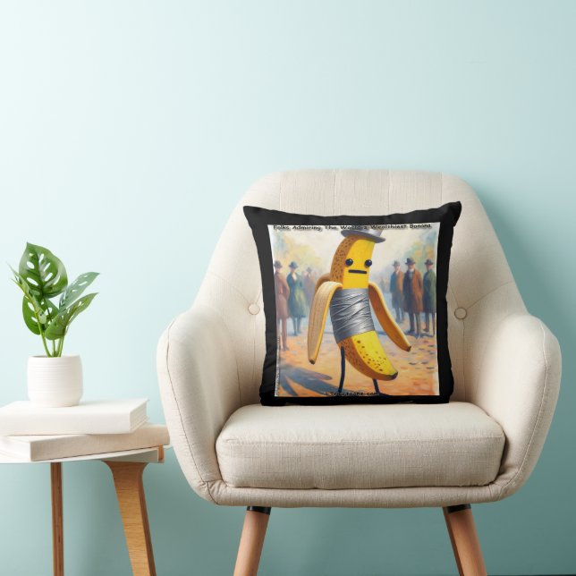 Rick London Hilarious Duct Tape Banana Art  Throw Pillow (Chair)