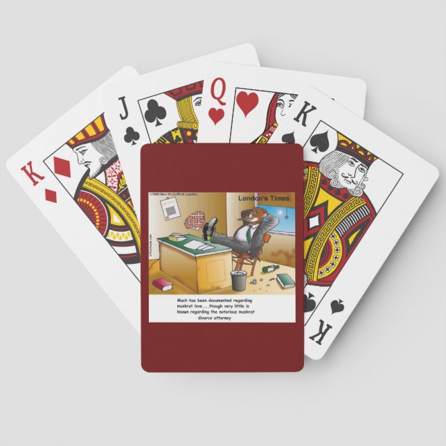 Rick London Muskrat Divorce Attorney Comic  Poker Cards (Back)