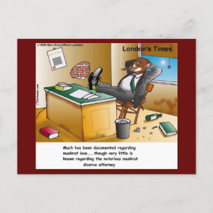 Rick London Muskrat Divorce Attorney Comic Postcard