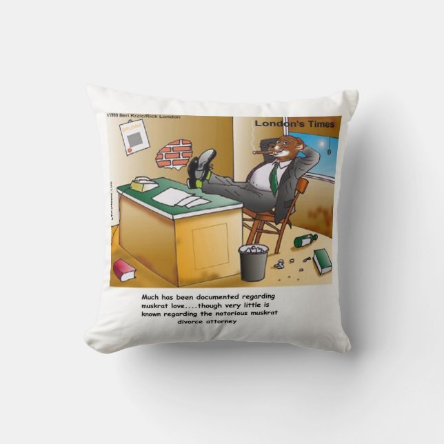 Rick London Muskrat Divorce Attorney Comic  Throw Pillow (Front)