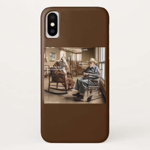 Rick London Retired Far Side Cow Likes To Brag  iPhone X Case