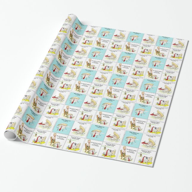 Rick London "Trumpty Dumpty" Funny Trump Gift Wrapping Paper (Unrolled)