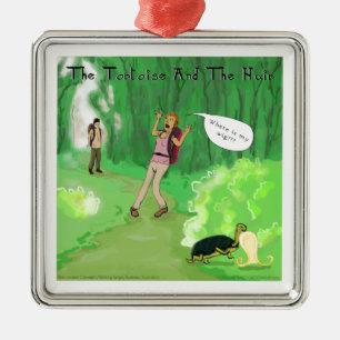 Rick London Turtle And The Wig Hair Funny Metal Ornament