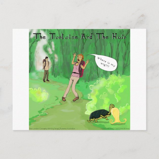 Rick London Turtle And The Wig Hair Funny Postcard (Front)