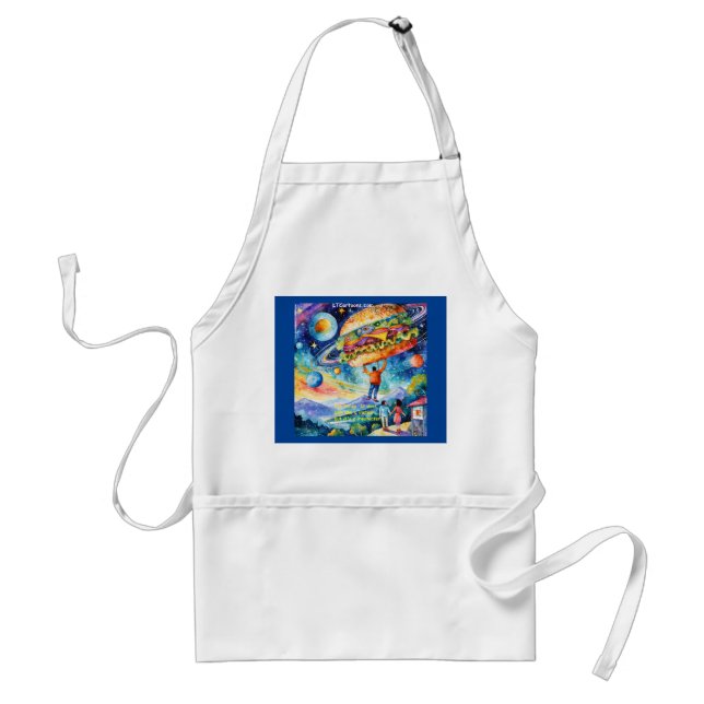 Rick London Vegan Sees Meateator In Space Funny  Adult Apron (Front)