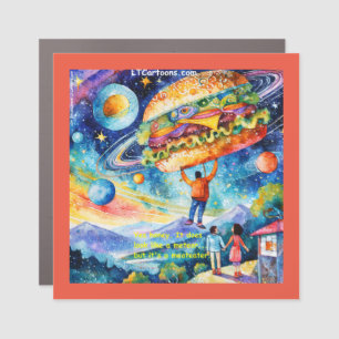 Rick London Vegan Sees Meateator In Space Funny  Car Magnet