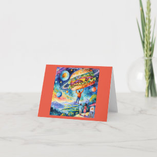 Rick London Vegan Sees Meateator In Space Funny  Card