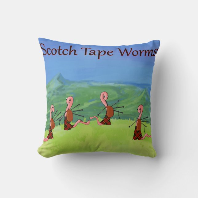 Rick London Worms From Scotland Funny Throw Pillow (Front)