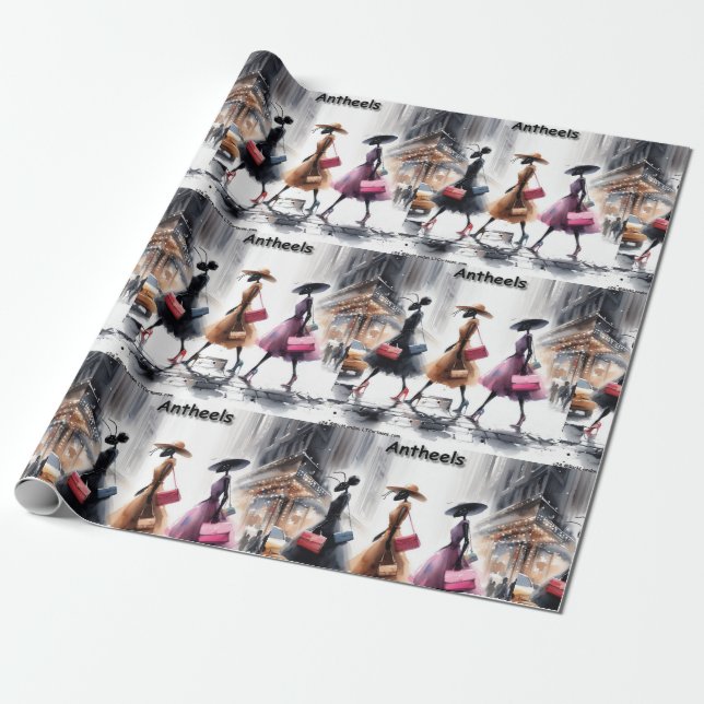 Rick London's Fashion Ants Of New York City Funny Wrapping Paper (Unrolled)