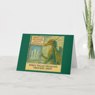 Rick London's Vegan Dragon Grocery Shopping Funny Card