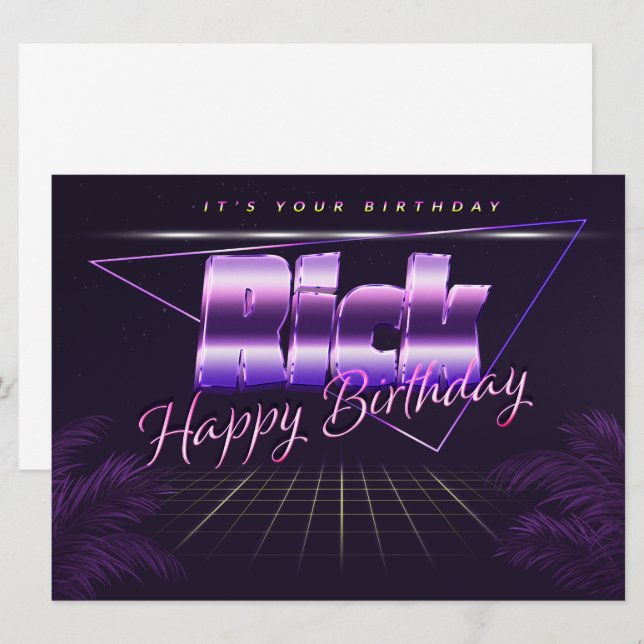 Rick Name First Name pura retro card Birthday (Front/Back)