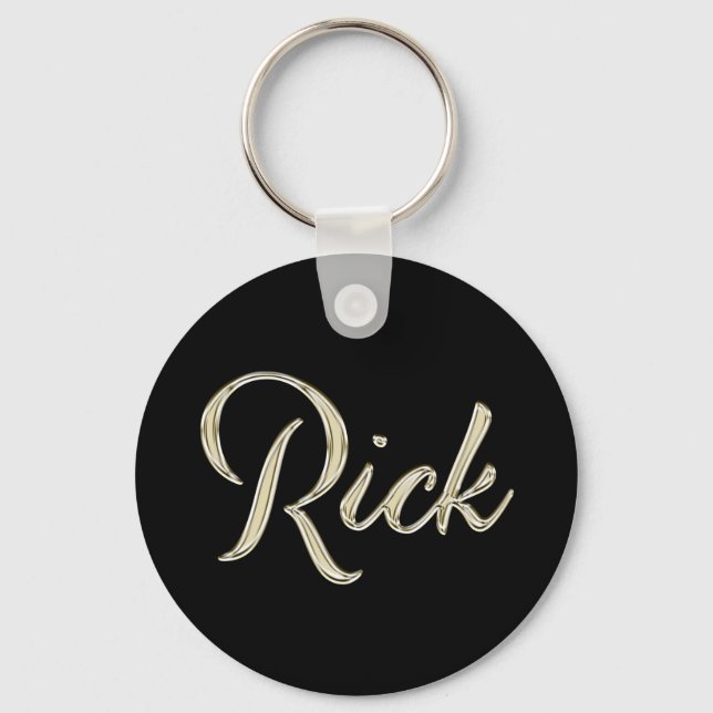 Rick Name whitegold Button Schlüsselanhänger Keychain (Front)