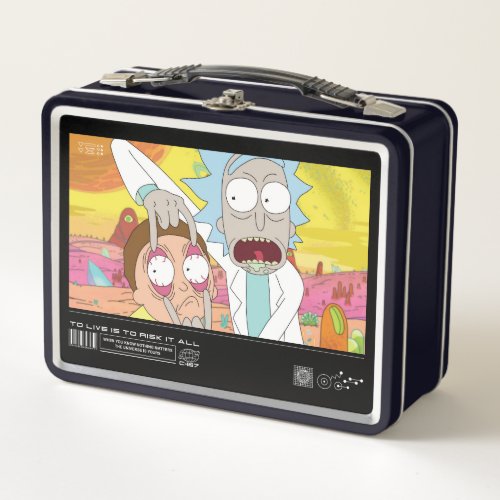 Rick Opening Mortys Eyes Quote Graphic Metal Lunch Box