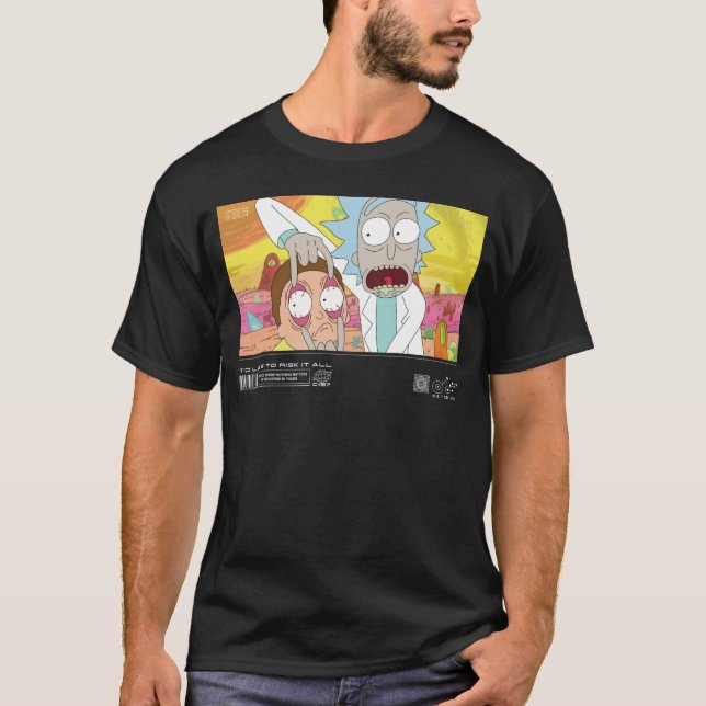 Rick Opening Morty's Eyes Quote Graphic T-Shirt (Front)
