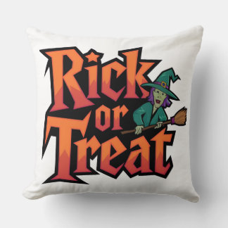 Rick or Treat Throw Pillow: Playful New Model Pillow