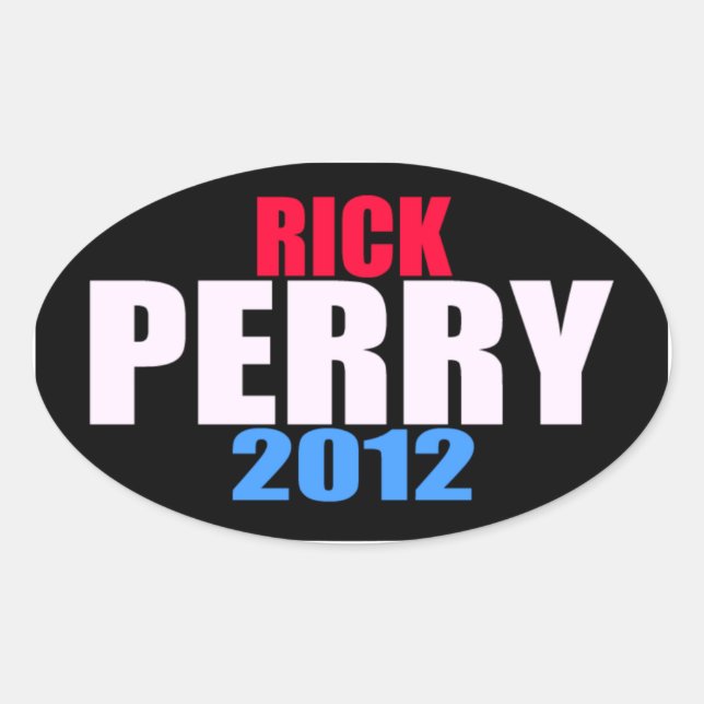 Rick Perry 2012 Oval Sticker (Front)