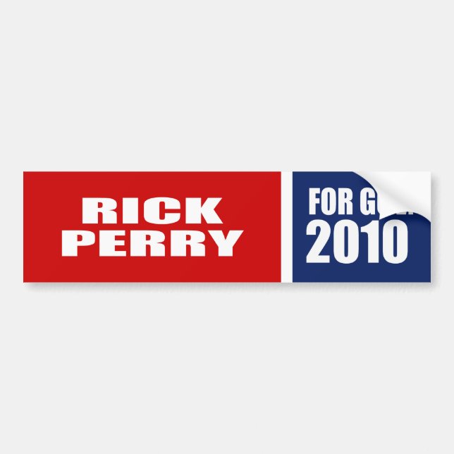 RICK PERRY FOR GOVERNOR BUMPER STICKER (Front)