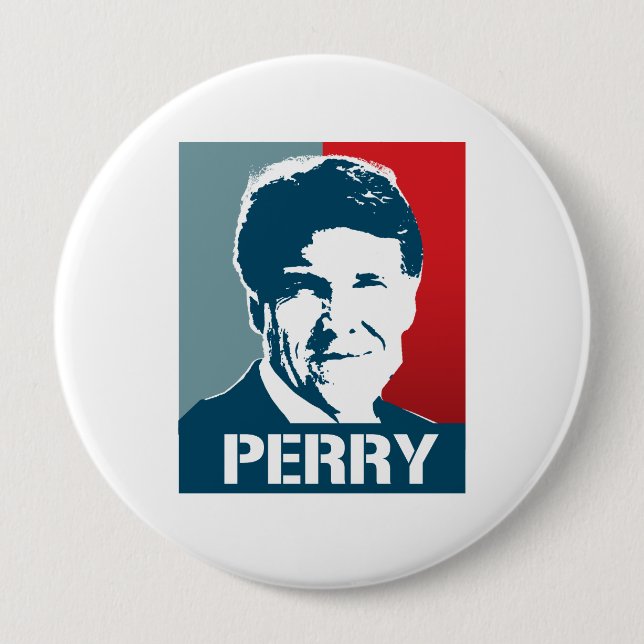 RICK PERRY POSTER PINBACK BUTTON (Front)