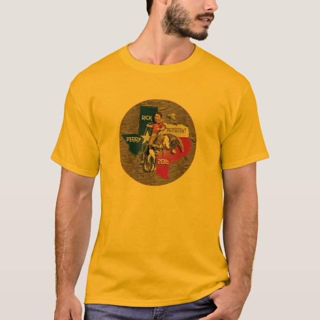 Rick Perry President 2016 Bronco Buckaroo T-Shirt (Front)