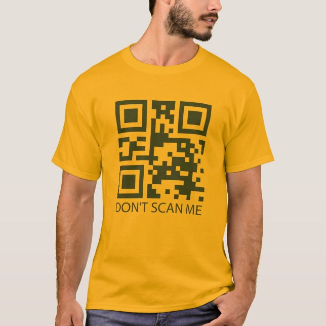 rick roll funny QR scan code don't scan me T-Shirt (Front)