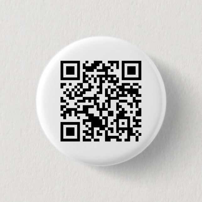 Rick Roll QR Code Rickrolled Pinback Button (Front)