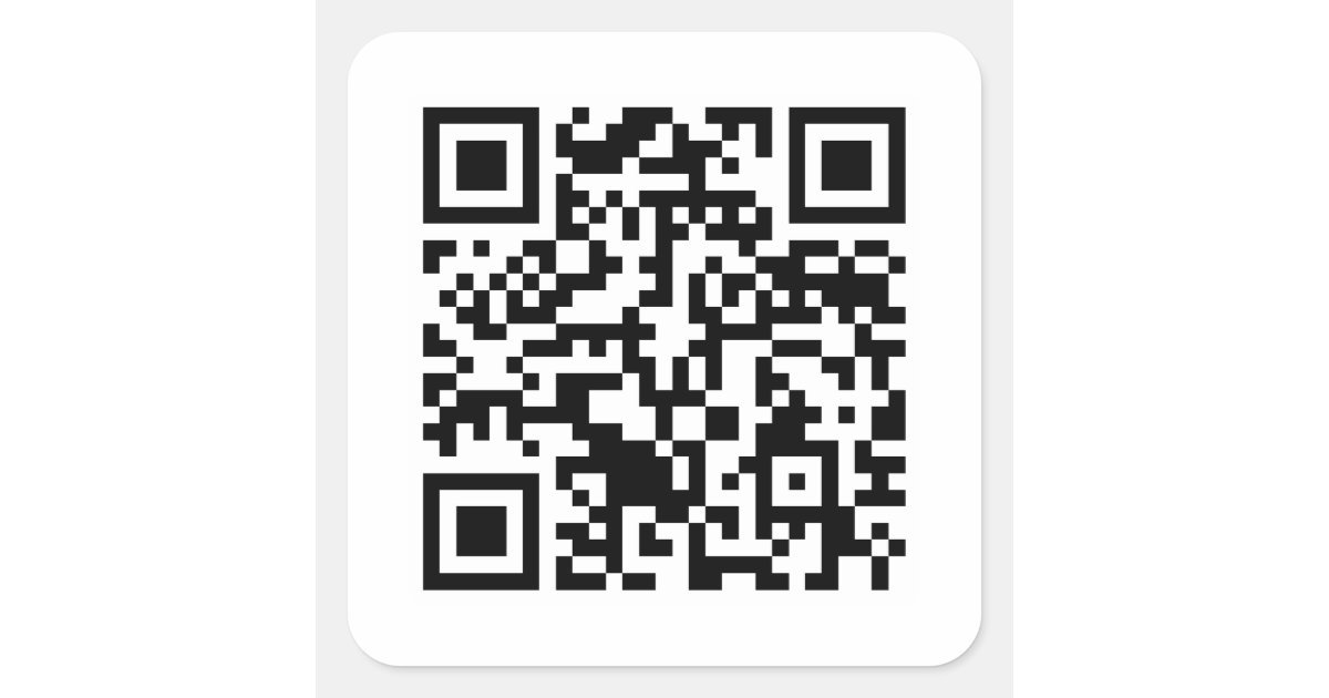 Rick Rool Square Rick Roll QR Code Rickrolled Square Sticker | Zazzle