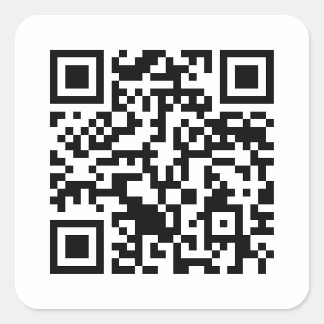 Rick Roll QR Code Rickrolled Square Sticker (Front)