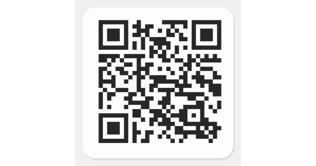 Rick Roll QR Code Square Sticker