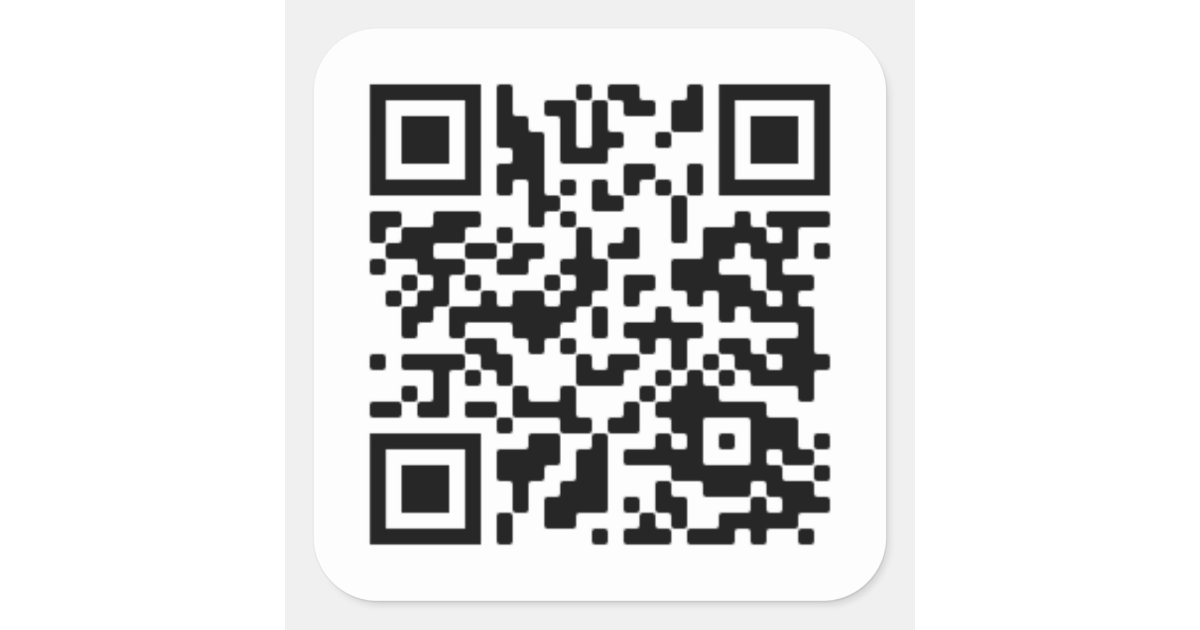 Rick Roll QR Code Rickrolled Square Sticker, Zazzle