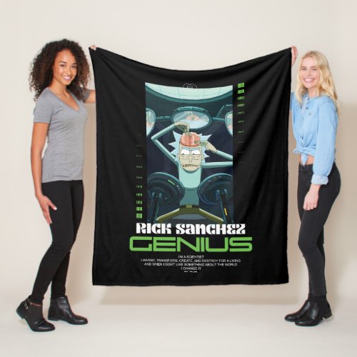 Rick Sanchez Genius Quote Graphic Fleece Blanket