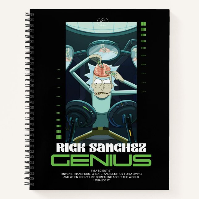 Rick Sanchez Genius Quote Graphic Notebook (Front)