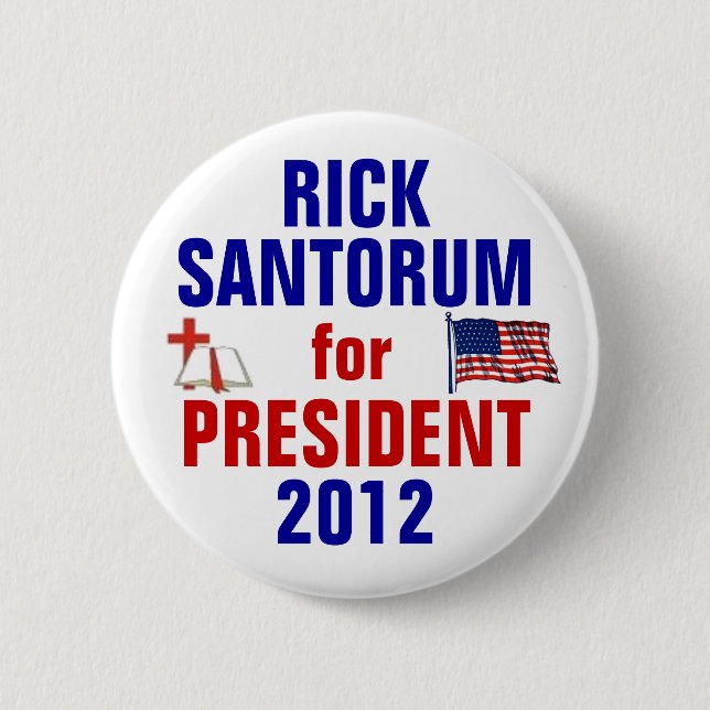Rick Santorum 2012 Button (Front)