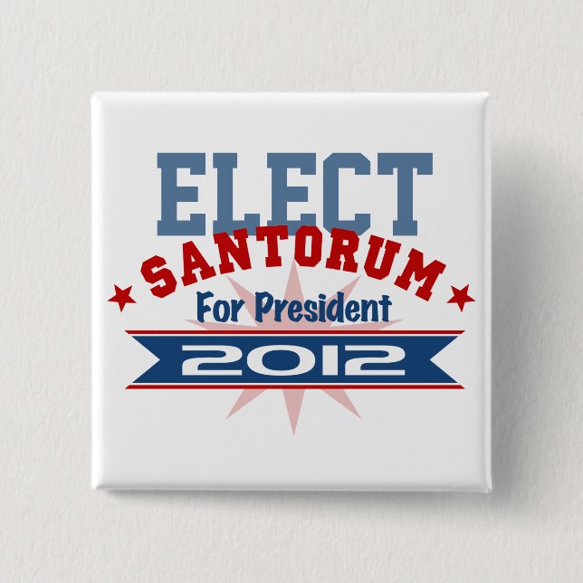 Rick Santorum 2012 Pinback Button (Front)