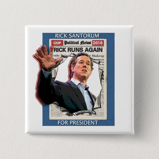 Rick Santorum 2016 Pinback Button (Front)
