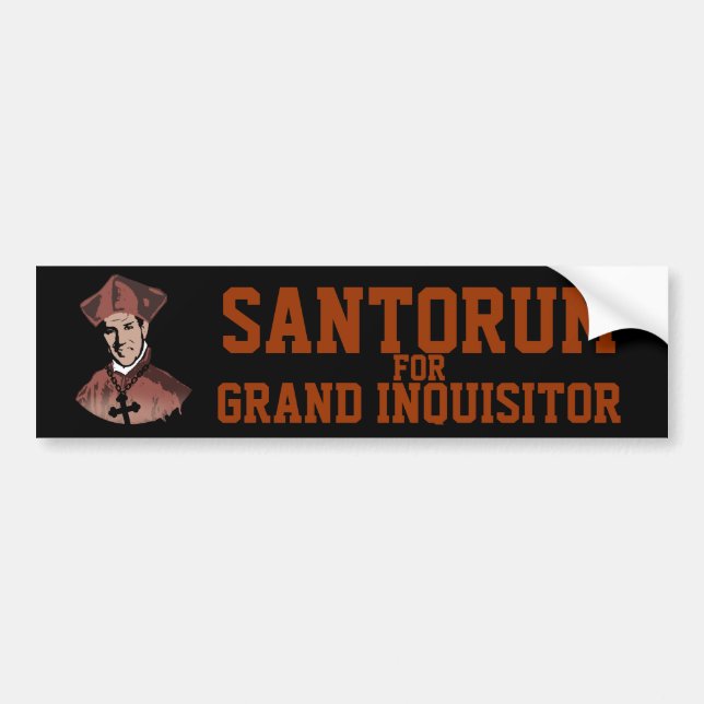 Rick Santorum for Grand Inquisitor Bumper Sticker (Front)