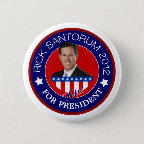 Rick Santorum for President 2012 Pinback Button