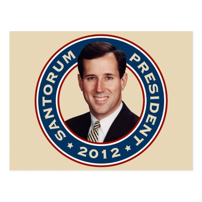 Rick Santorum for President 2012 Post Card