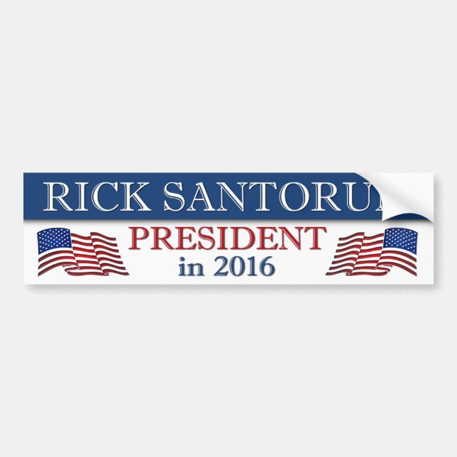 Rick Santorum President in 2016 Bumper Sticker (Front)