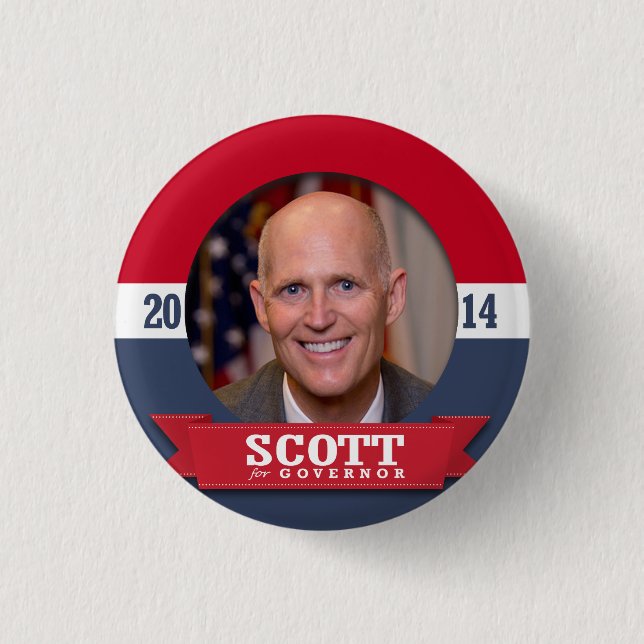 RICK SCOTT CAMPAIGN PINBACK BUTTON (Front)