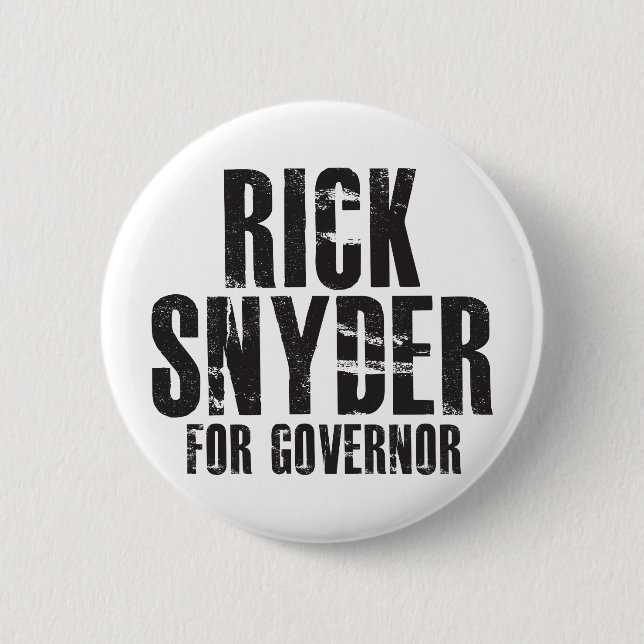 Rick Snyder For Governor 2010 Pinback Button (Front)
